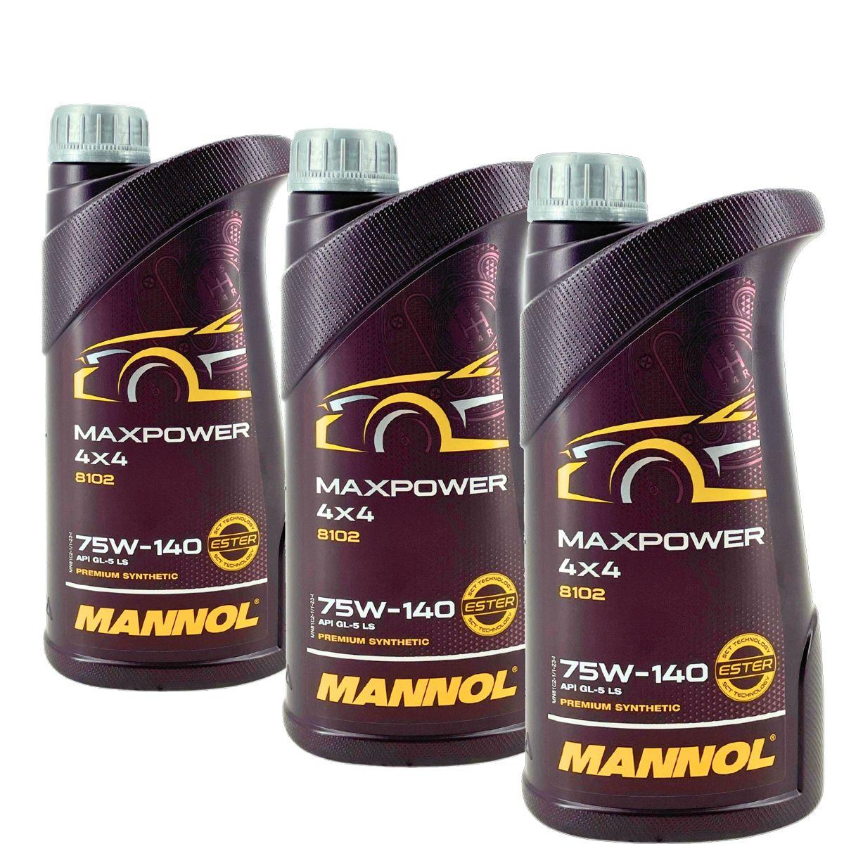 Mannol Maxpower 4x4 75W-140 GL-5 LS 3x1 Liter