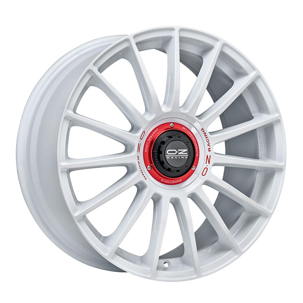 OZ SUPERTURISMO EVOLUZIONE WRC race white + red lettering 8.5Jx19 5x112 ET38
