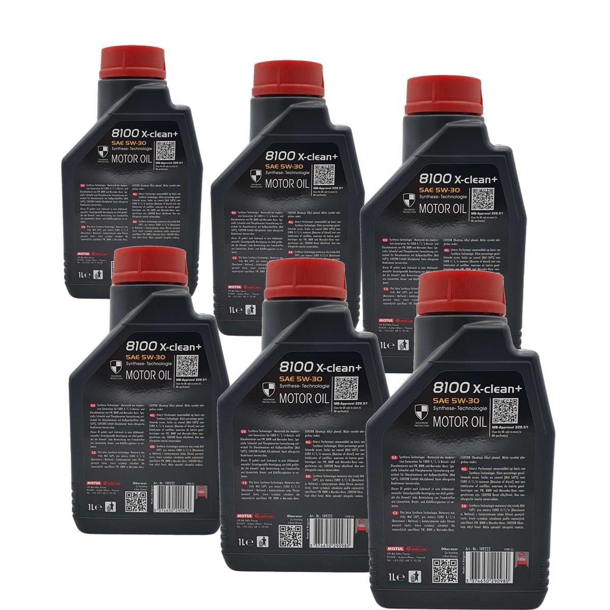 Motul 8100 X-clean+ 5W-30 6x1 Liter