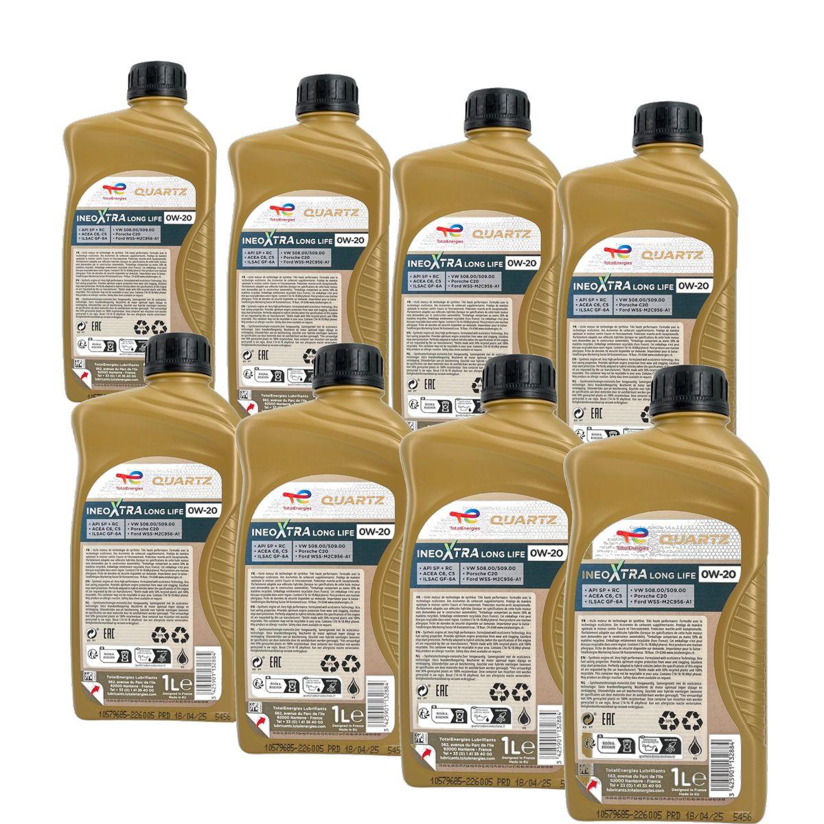 Total Quartz Ineo Xtra Longlife 0W-20 8x1 Liter