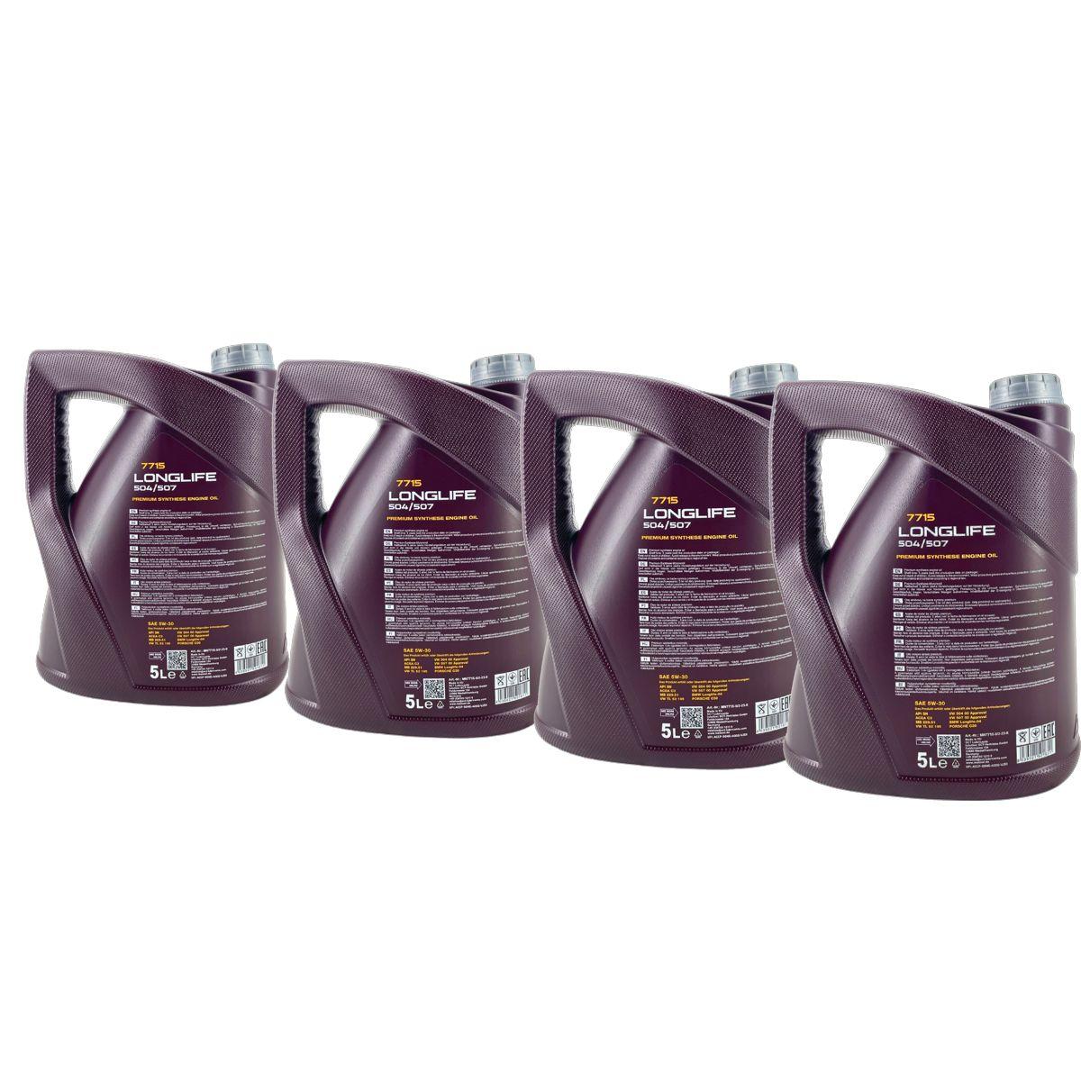 Mannol Longlife 504/507 5W-30 4x5 Liter