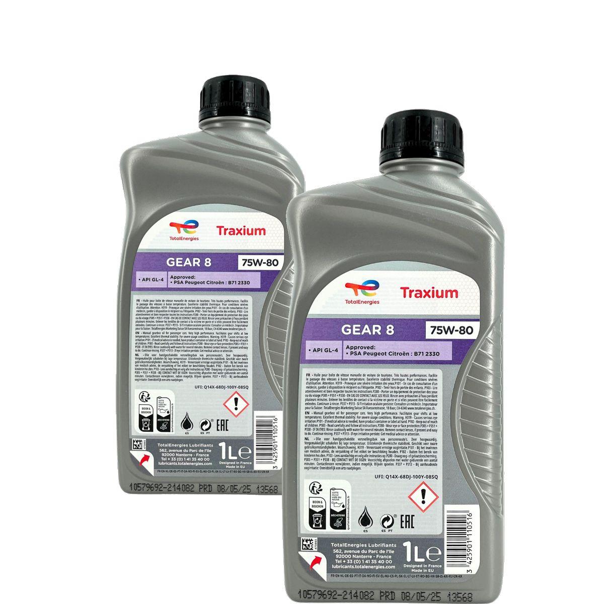 Total Traxium Gear 8 75W-80 2x1 Liter