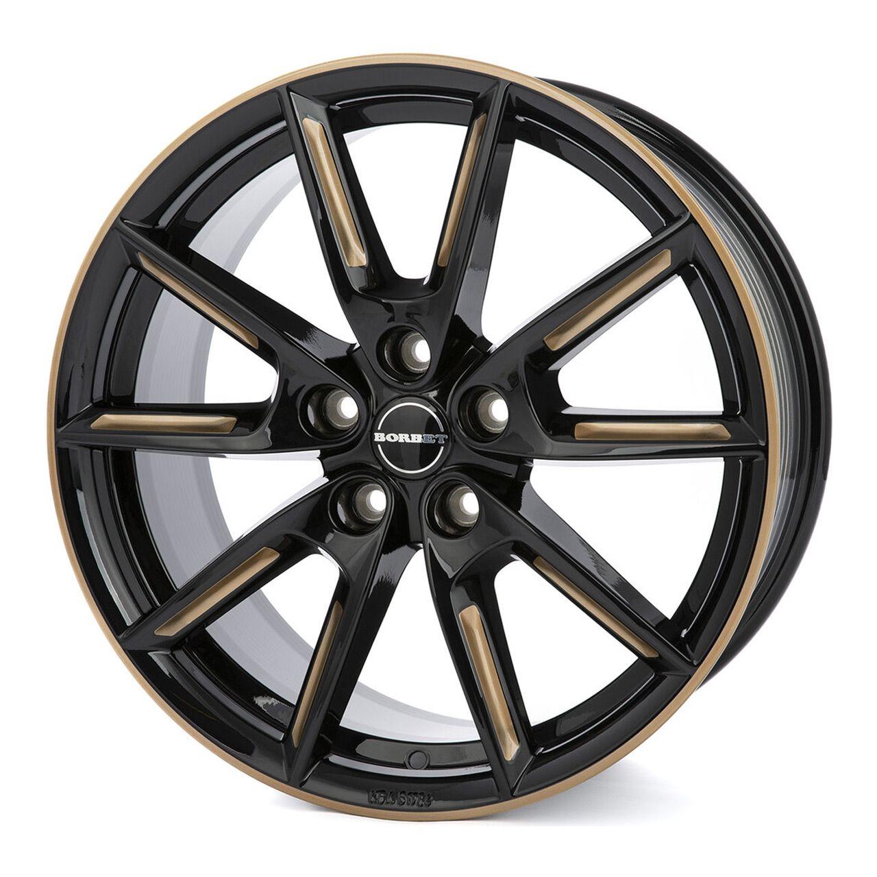 BORBET DESIGN LX19 black glossy gold spoke rim 8.0Jx19 5x112 ET40