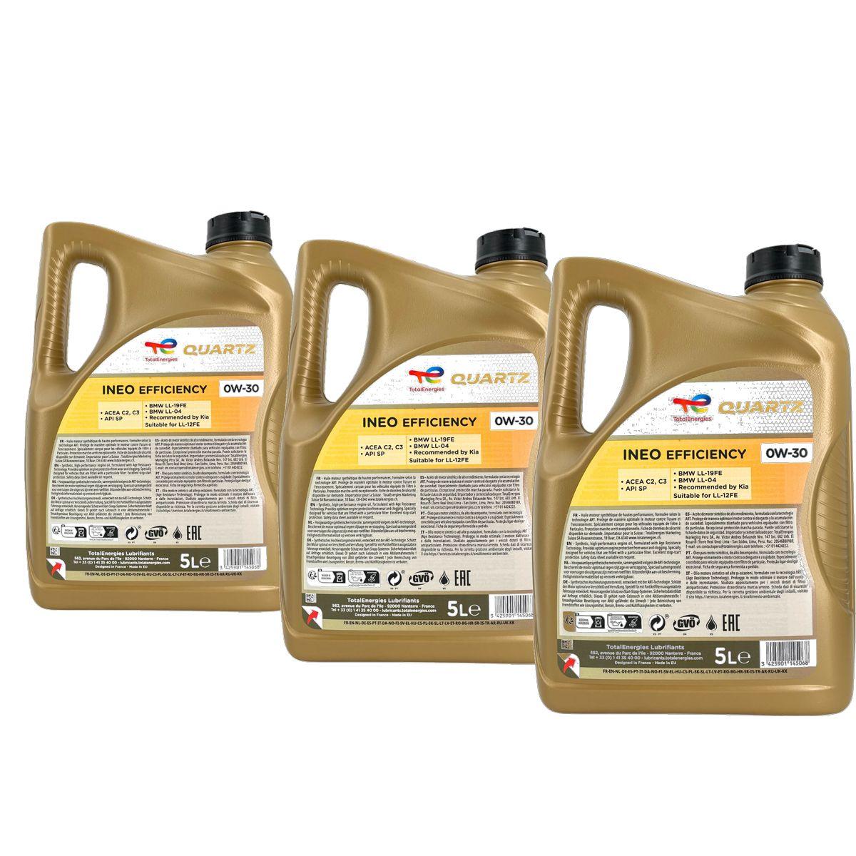 Total Quartz Ineo Efficiency 0W-30 3x5 Liter