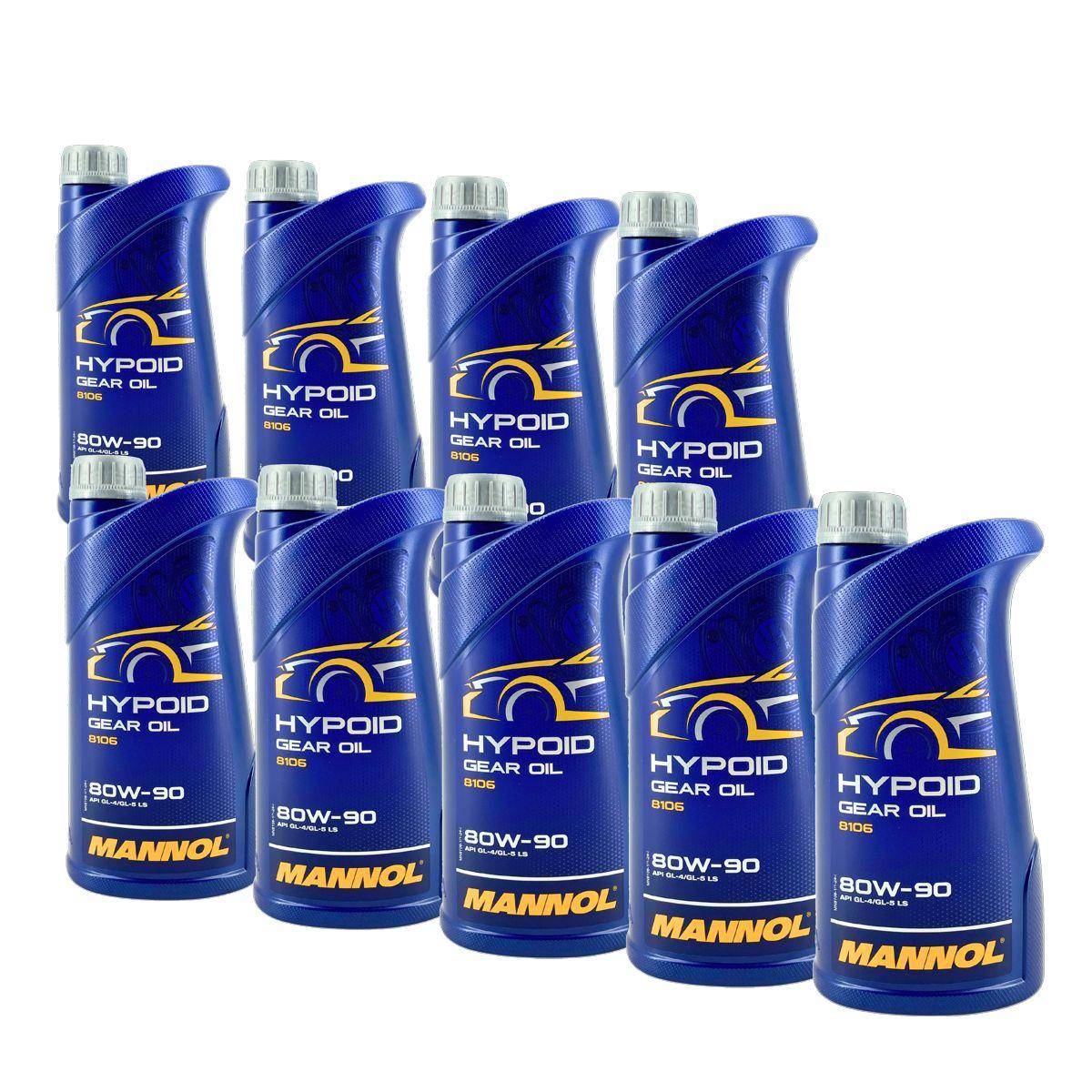 Mannol Hypoid Gear Oil Getriebeöl 80W-90 GL-4/GL-5 LS 9x1 Liter