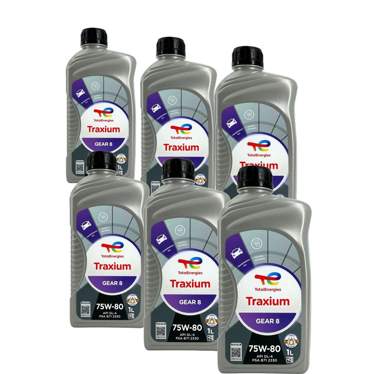 Total Traxium Gear 8 75W-80 6x1 Liter