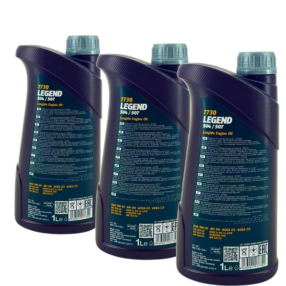 Mannol Legend 504/507 0W-30 3x1 Liter