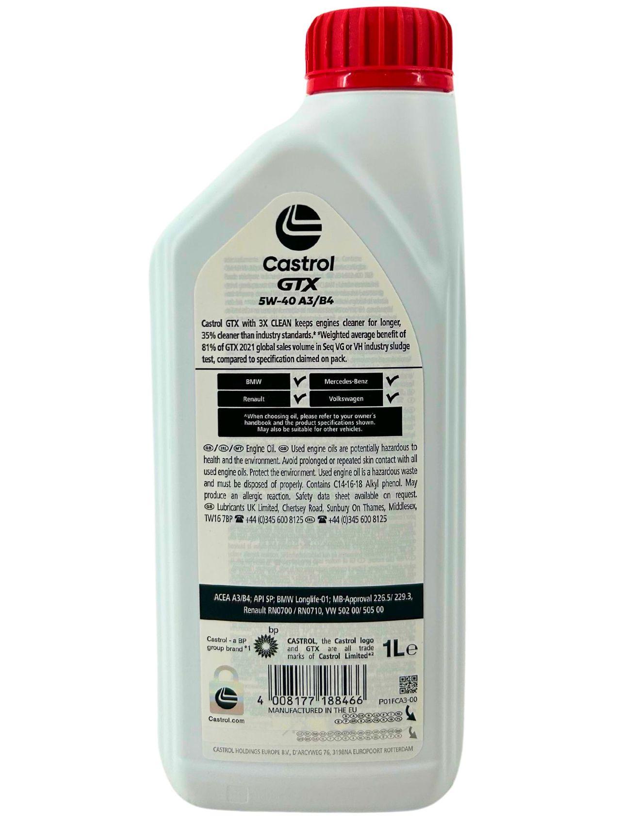 Castrol GTX 5W-40 A3/B4 1 Liter
