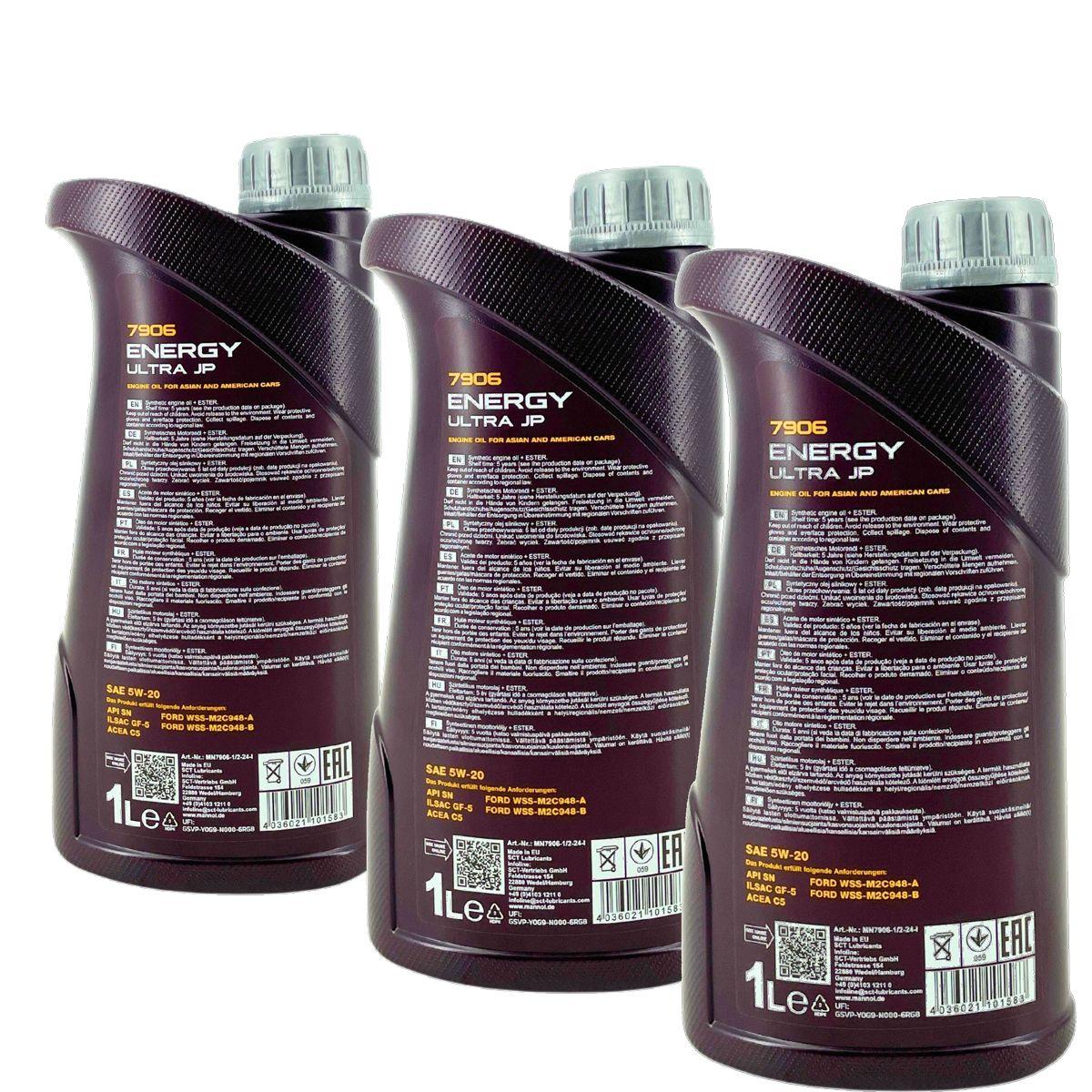 Mannol Energy Ultra JP 5W-20 3x1 Liter