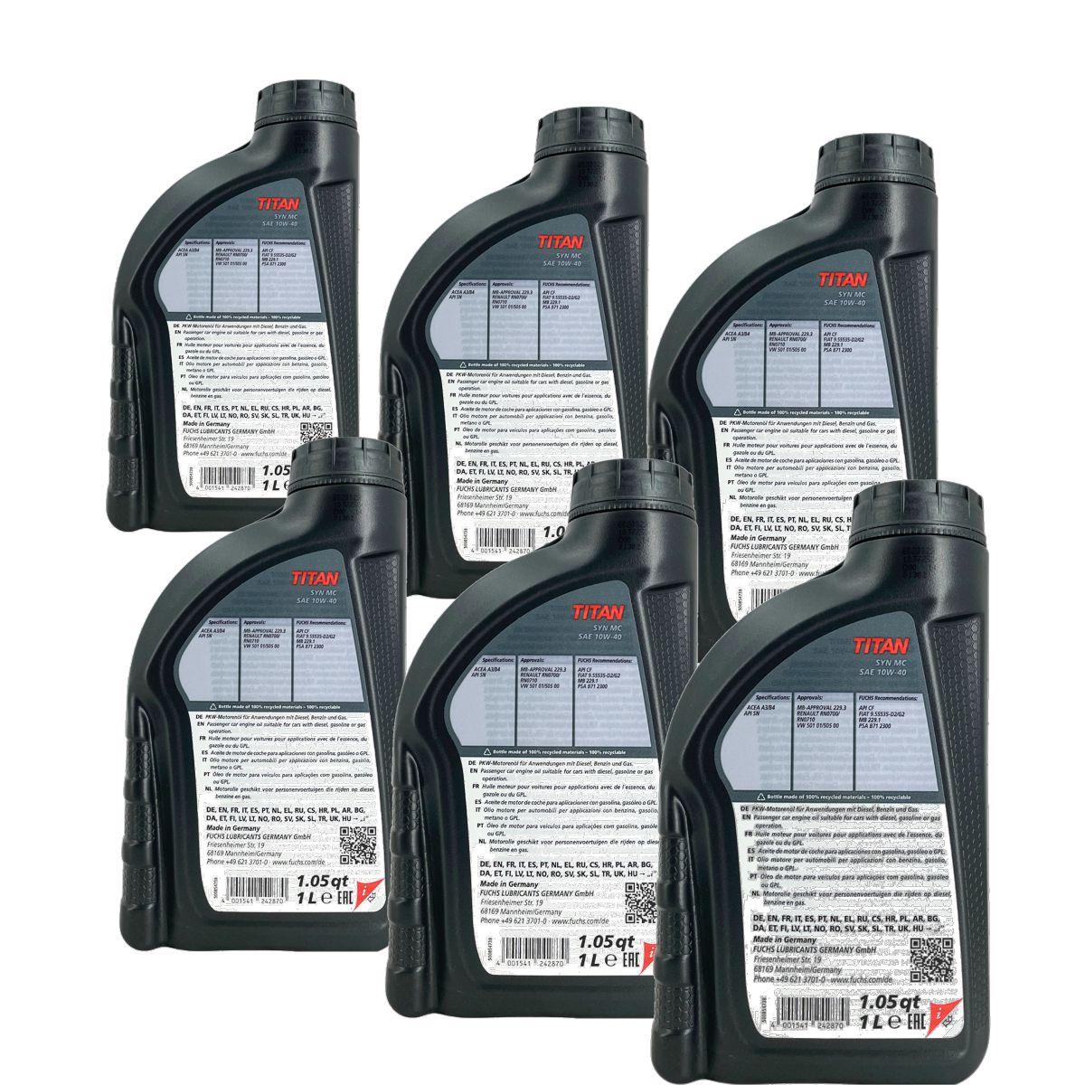 Fuchs Titan Syn MC 10W-40 6x1 Liter