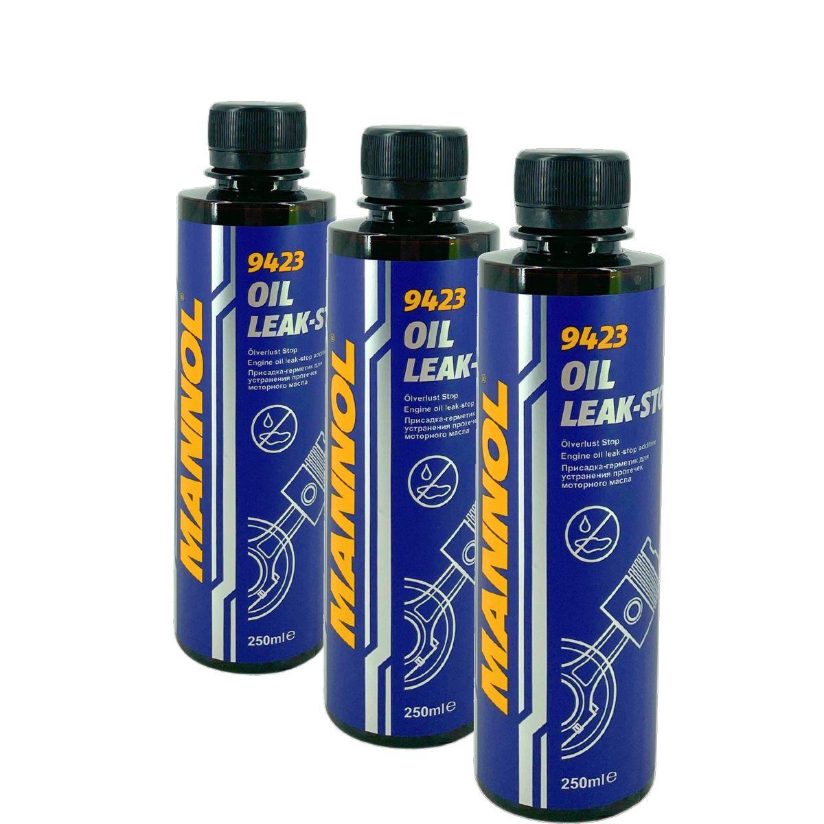 Mannol Oil Leak-Stop Motordichtmittel Ölverlust-Stop Additiv 3x250 ML