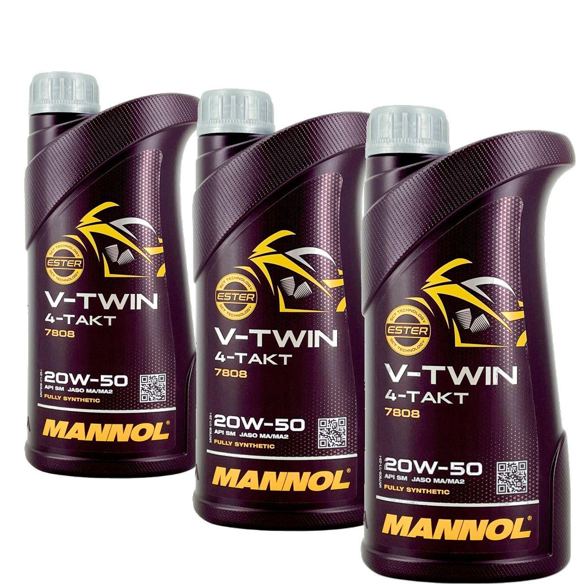 Mannol V-Twin 4-Takt 20W-50 3x1 Liter