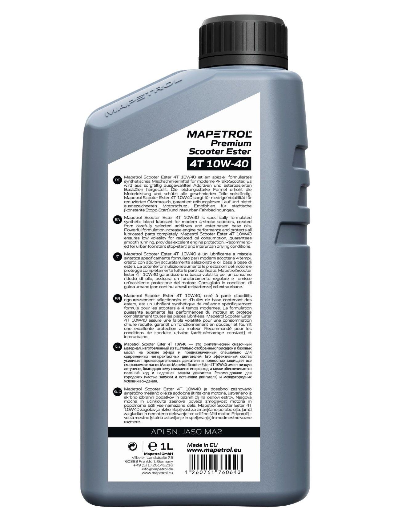 Mapetrol Premium Scooter Ester 4T 10W-40 1 Liter