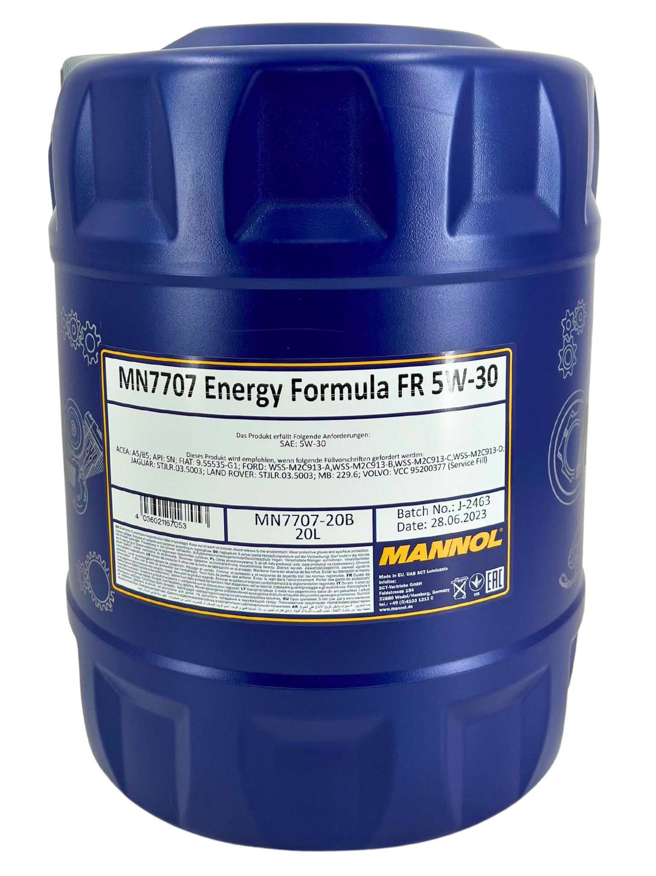 Mannol Energy Formula FR 5W-30 20 Liter Mannol Energy Formula FR 5W-30 20 Liter