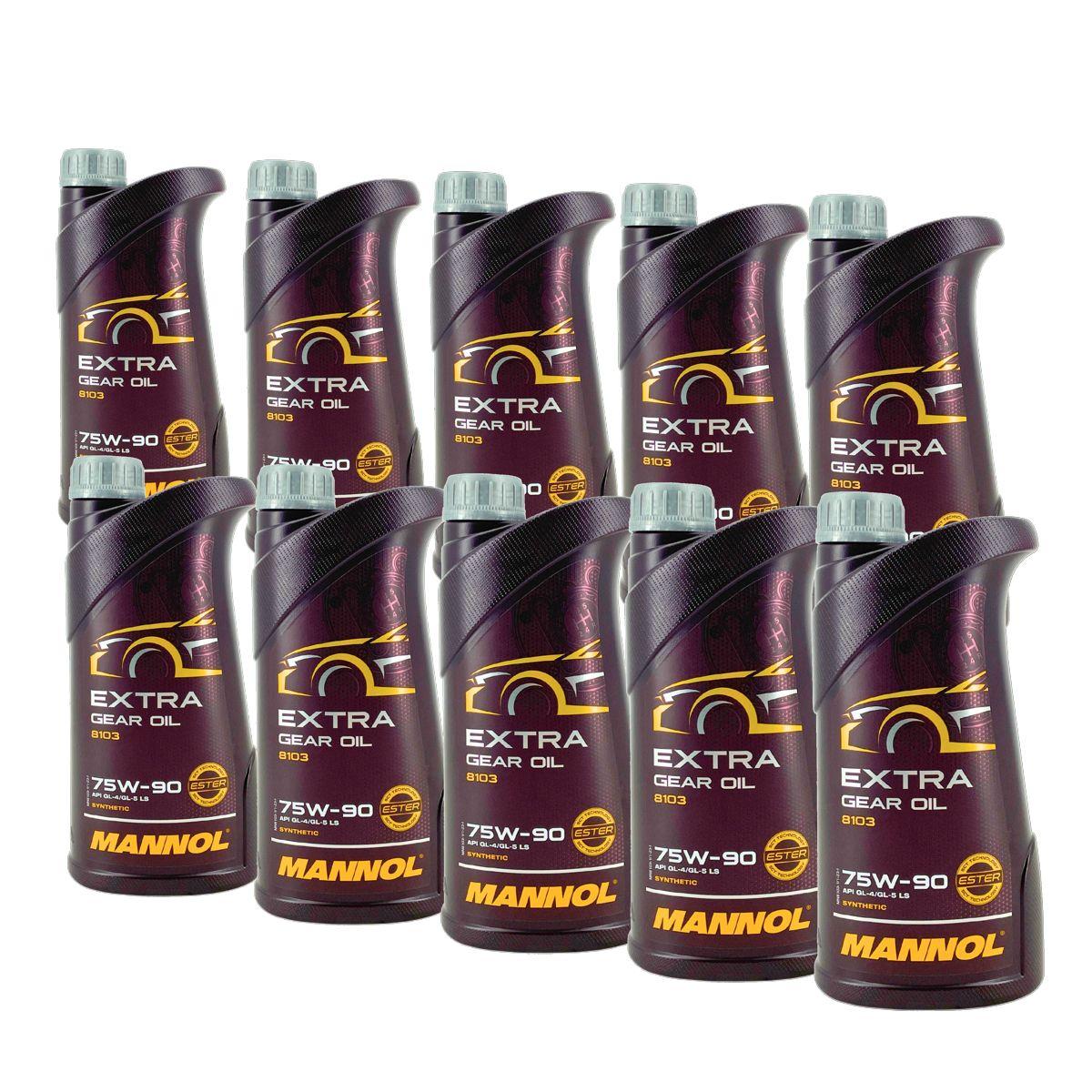 Mannol Extra Gear Oil Getriebeöl 75W-90 GL-4/GL-5 LS 10x1 Liter
