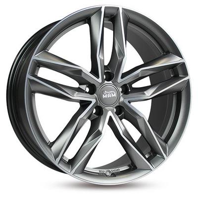MAM WHEELS MAM RS3 matt palladium front polished 8.5Jx19 5x112 ET30