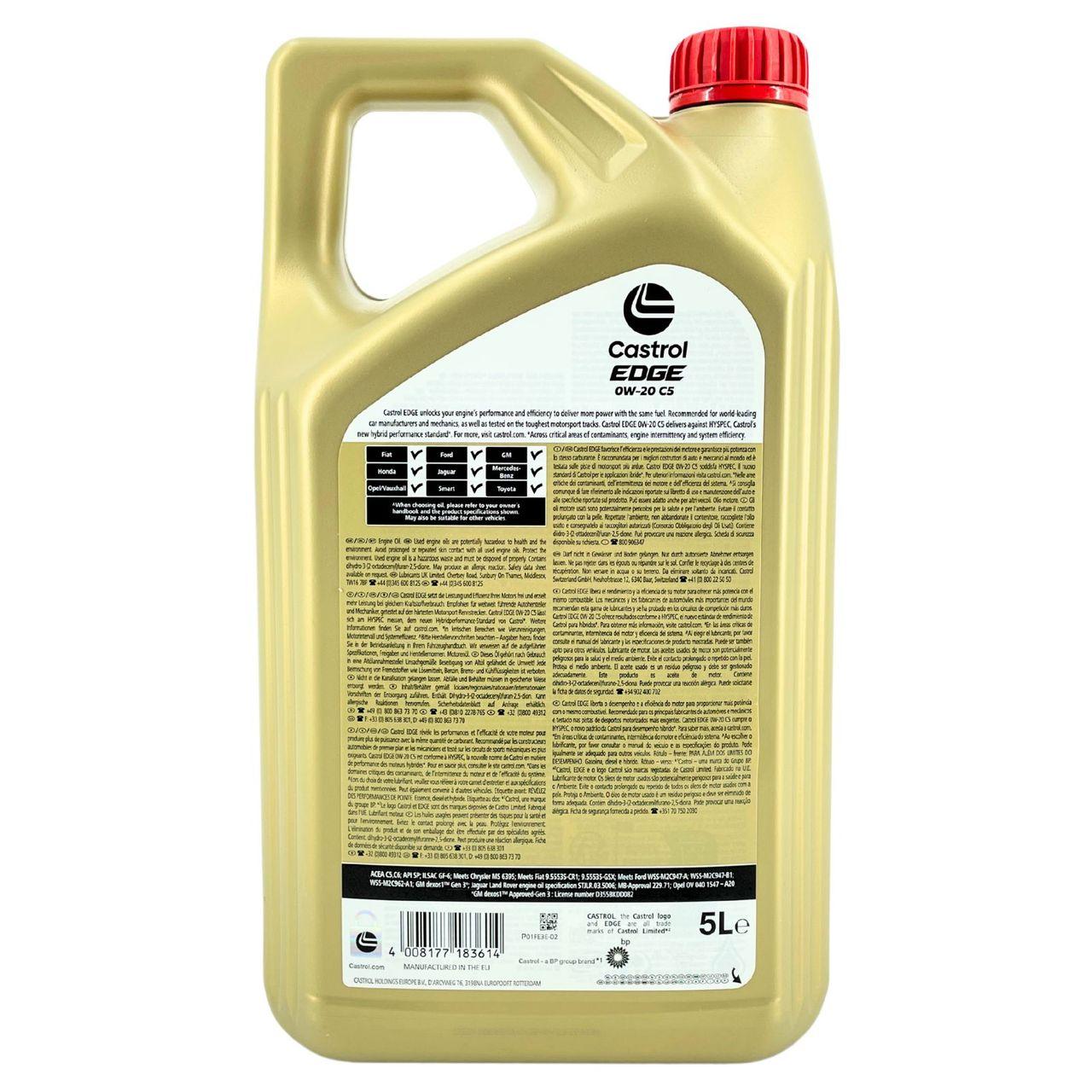 Castrol Edge 0W-20 C5 5 Liter