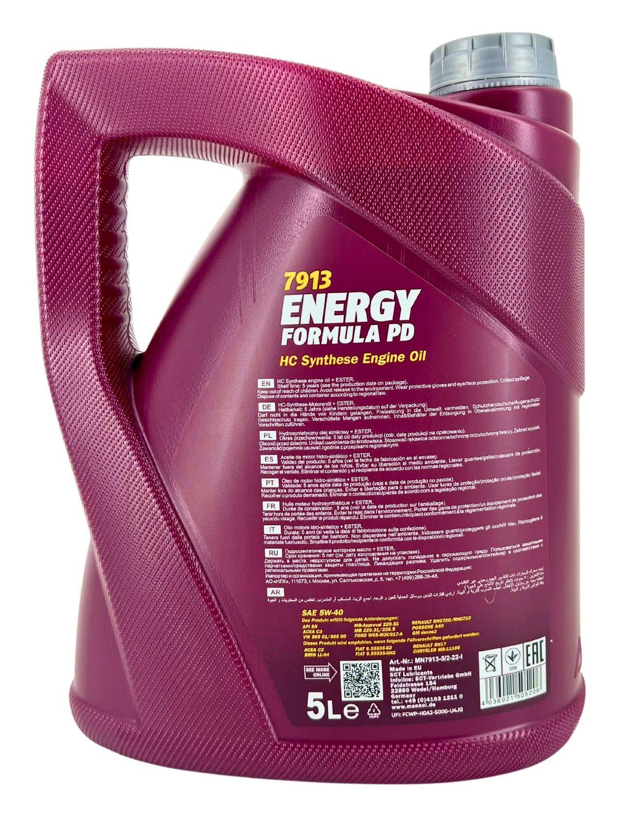 Mannol Energy Formula PD 5W-40 5 Liter