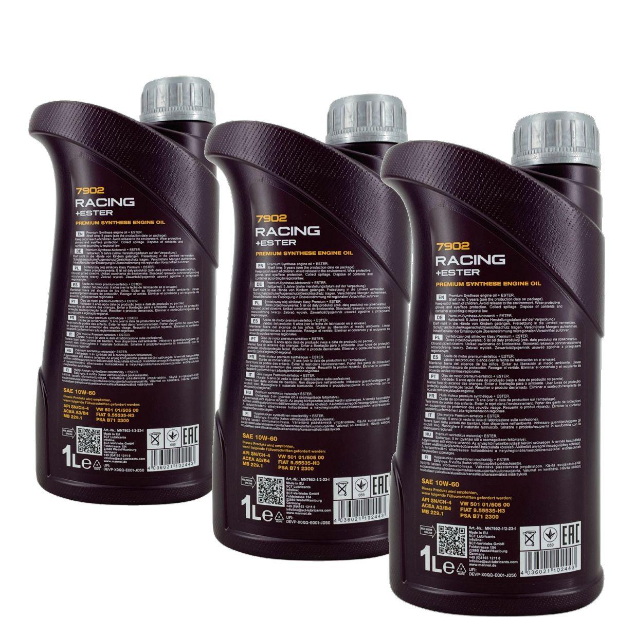 Mannol Racing + Ester 10W-60 3x1 Liter