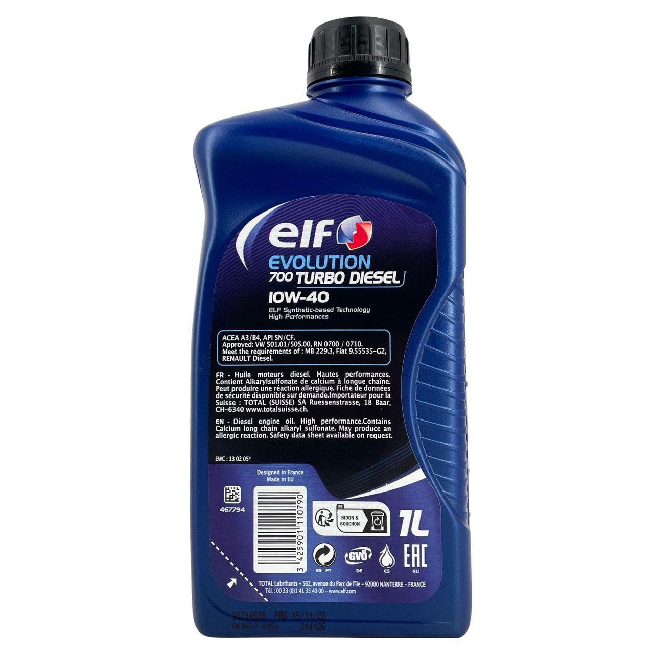 Elf Evolution 700 Turbo Diesel 10W-40 1 Liter