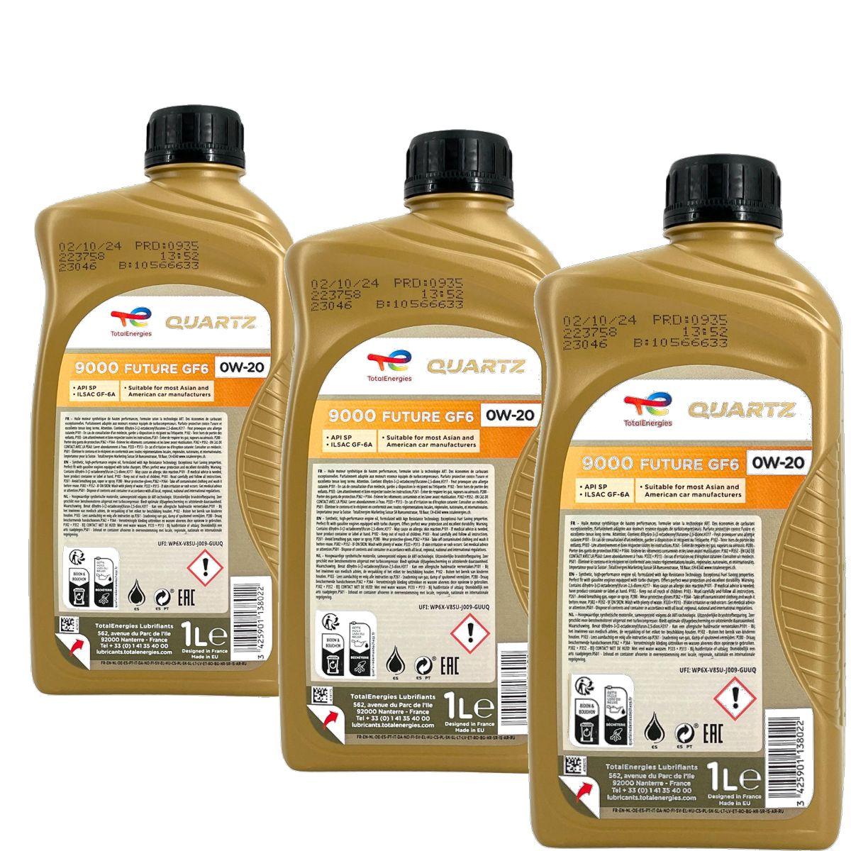 Total Quartz 9000 Future GF6 0W-20 3x1 Liter