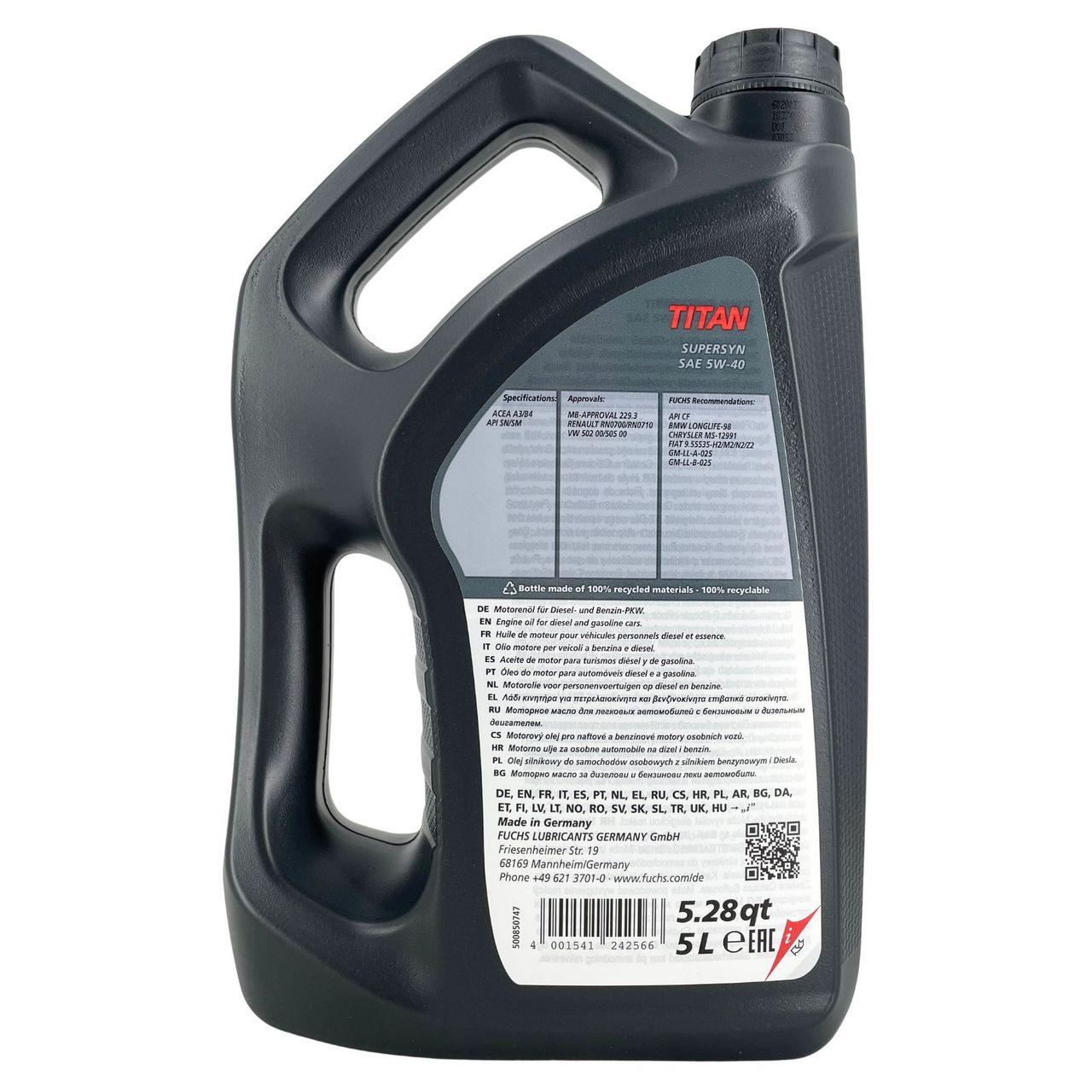 Fuchs Titan Supersyn 5W-40 5 Liter