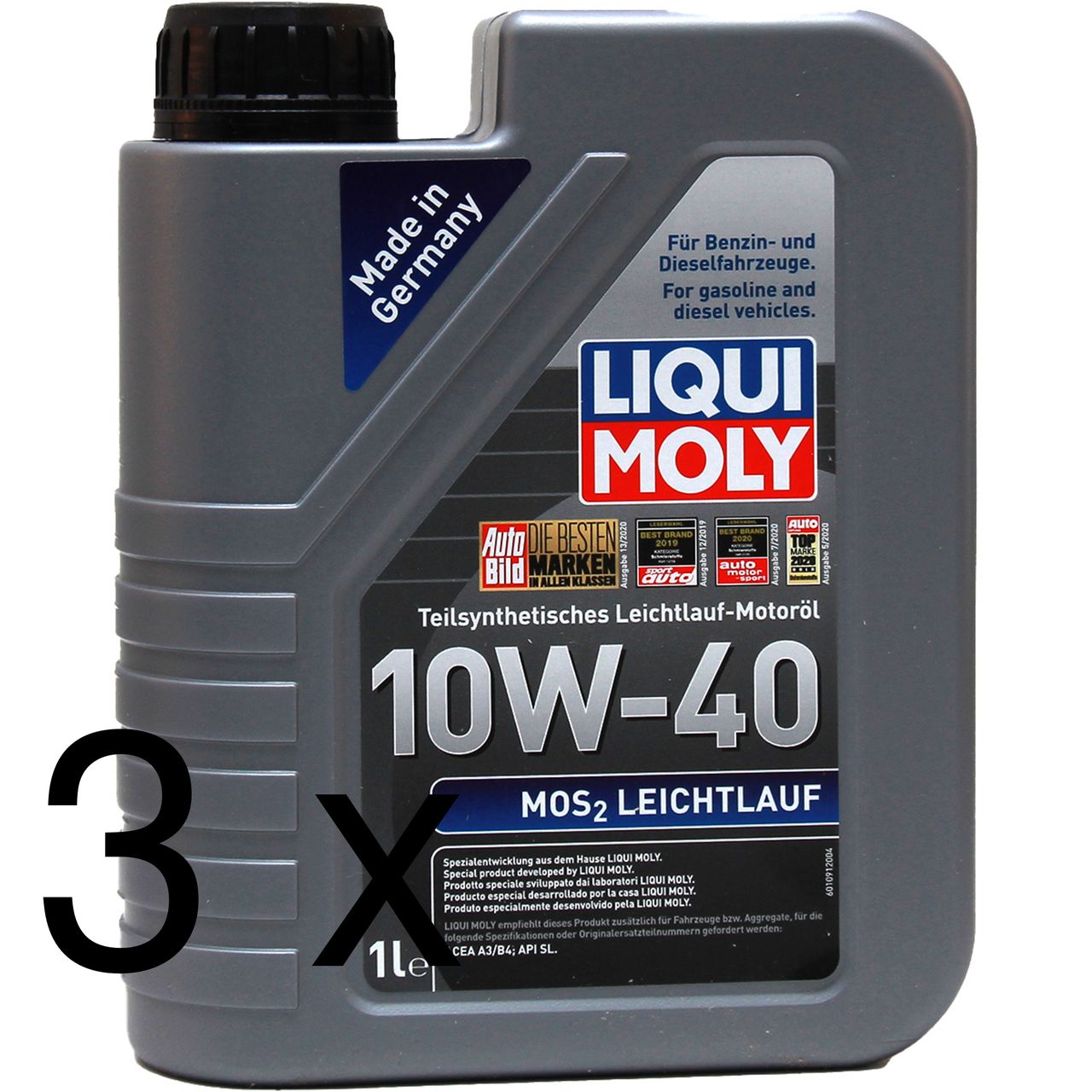 Liqui Moly MoS2 Leichtlauf 10W-40 3x1 Liter