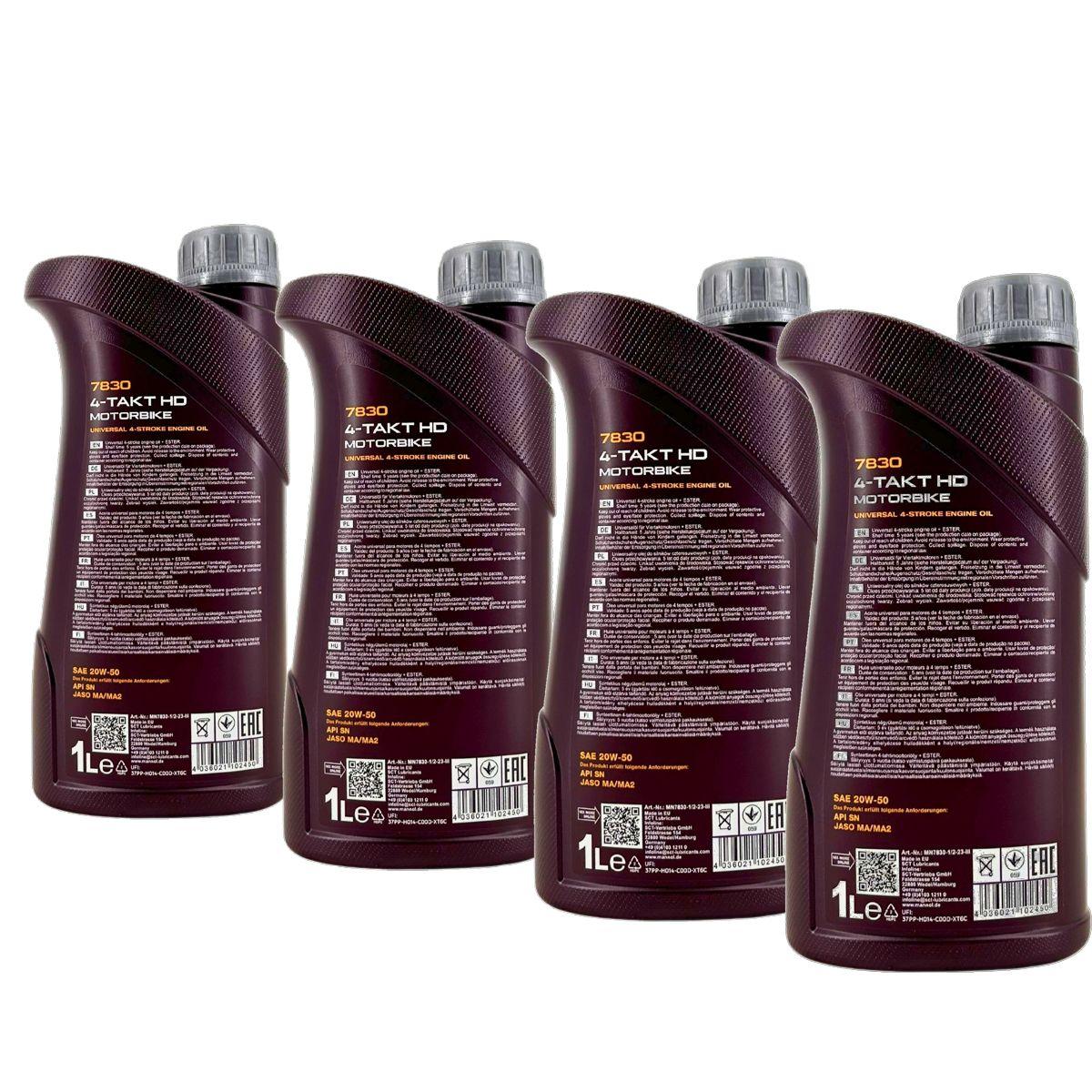 Mannol 4-Takt Motorbike HD 20W-50 4x1 Liter