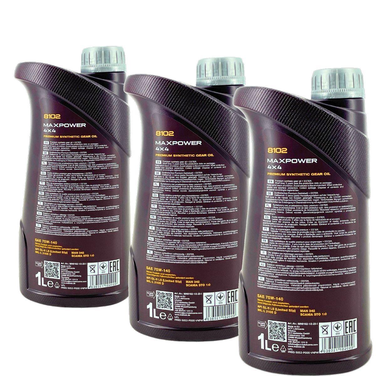 Mannol Maxpower 4x4 75W-140 GL-5 LS 3x1 Liter