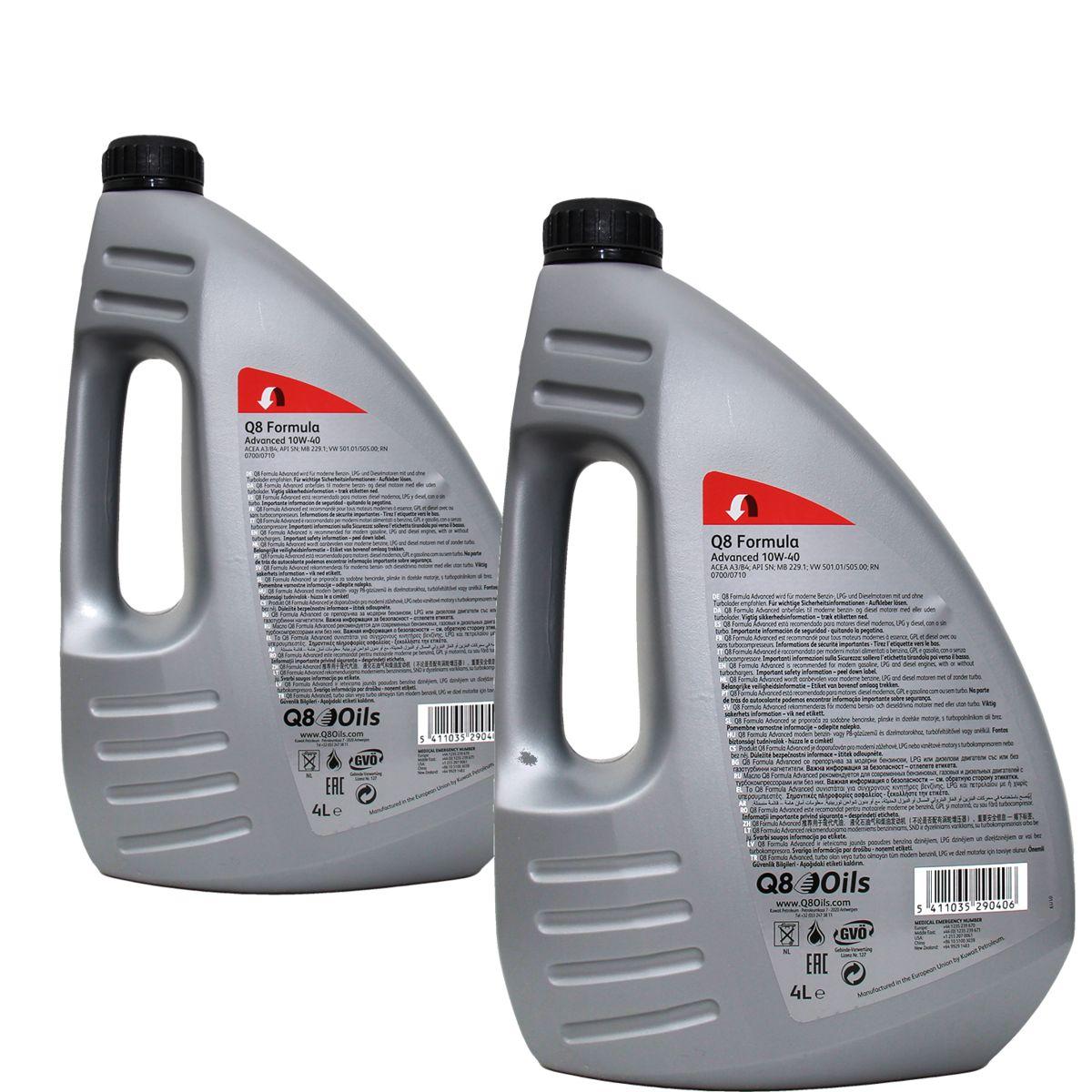 Q8 Formula Advanced 10W-40 2x4 Liter