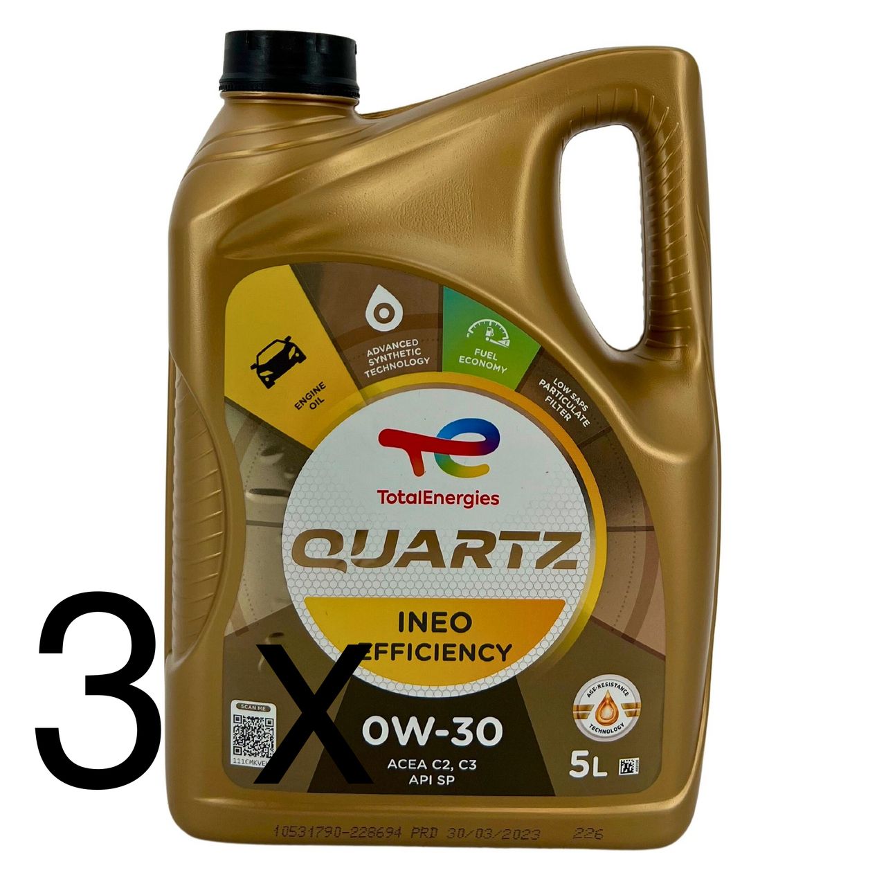 Total Quartz Ineo Efficiency 0W-30 3x5 Liter