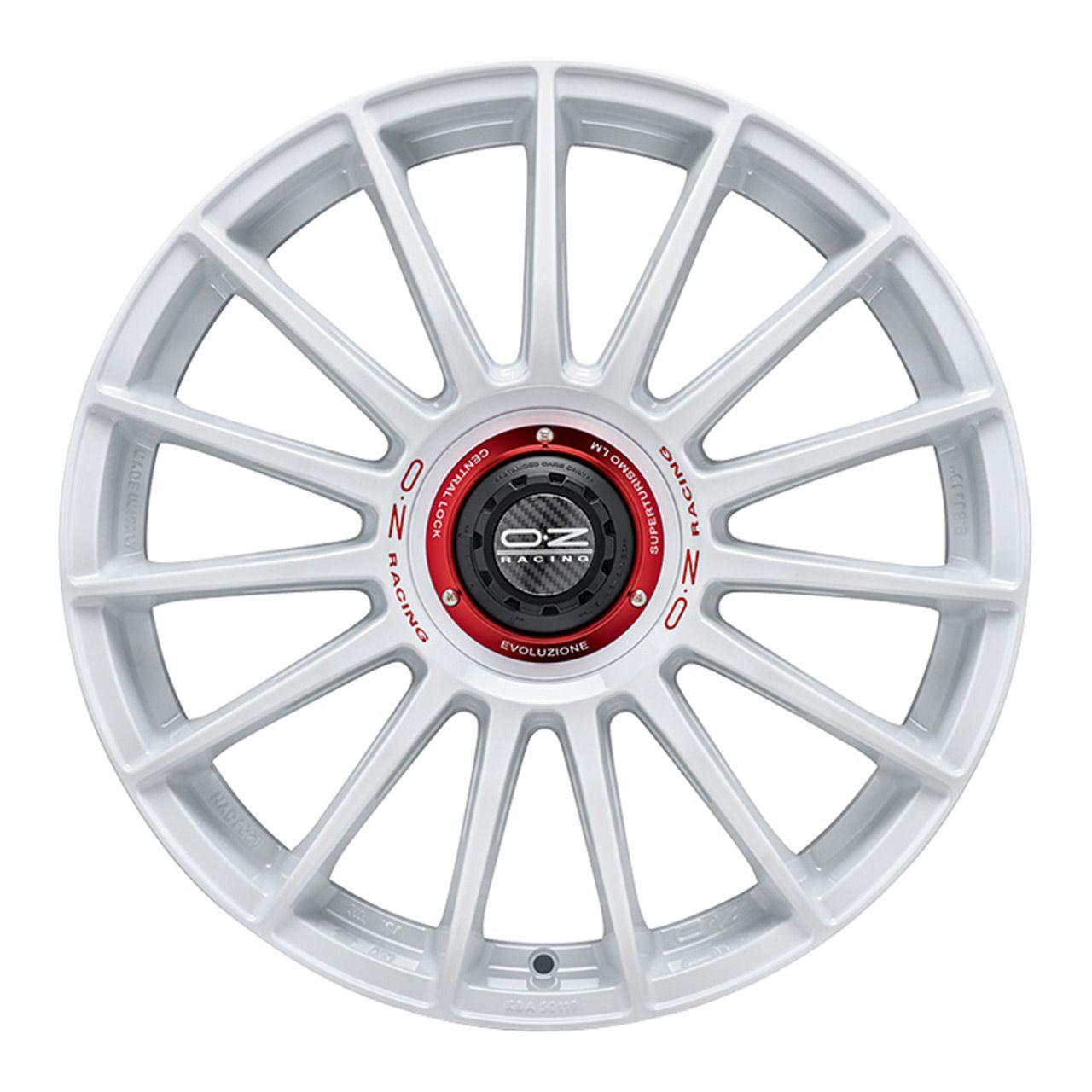 OZ SUPERTURISMO EVOLUZIONE WRC race white + red lettering 8.5Jx19 5x108 ET45