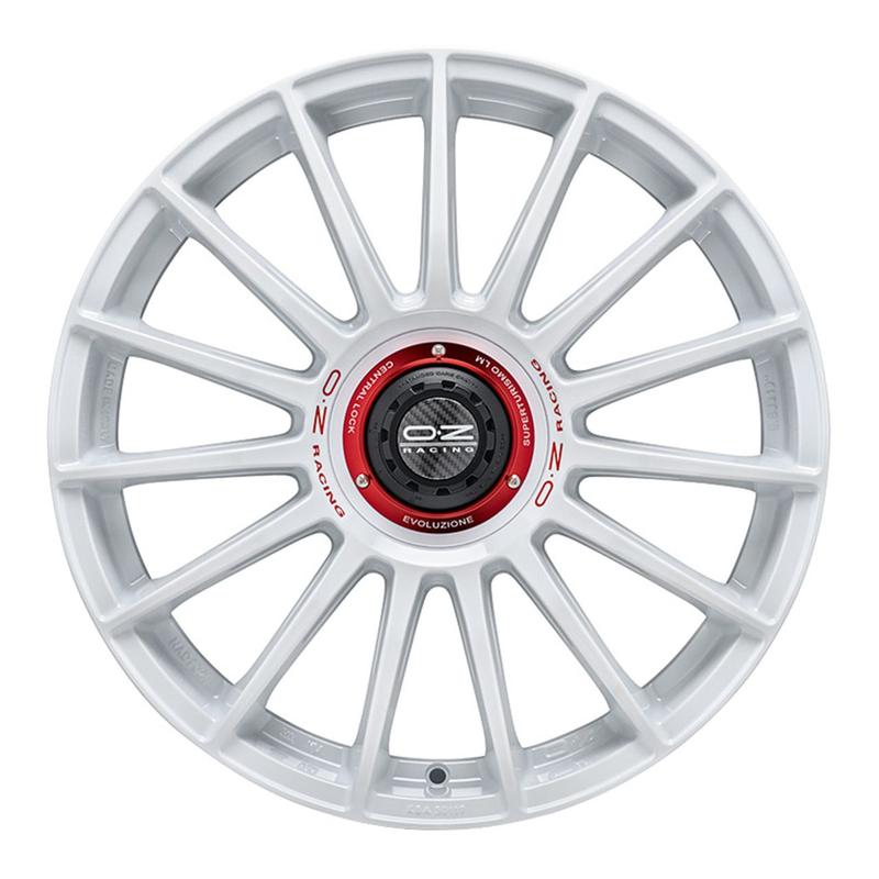 OZ SUPERTURISMO EVOLUZIONE WRC race white + red lettering 8.5Jx19 5x114.3 ET38