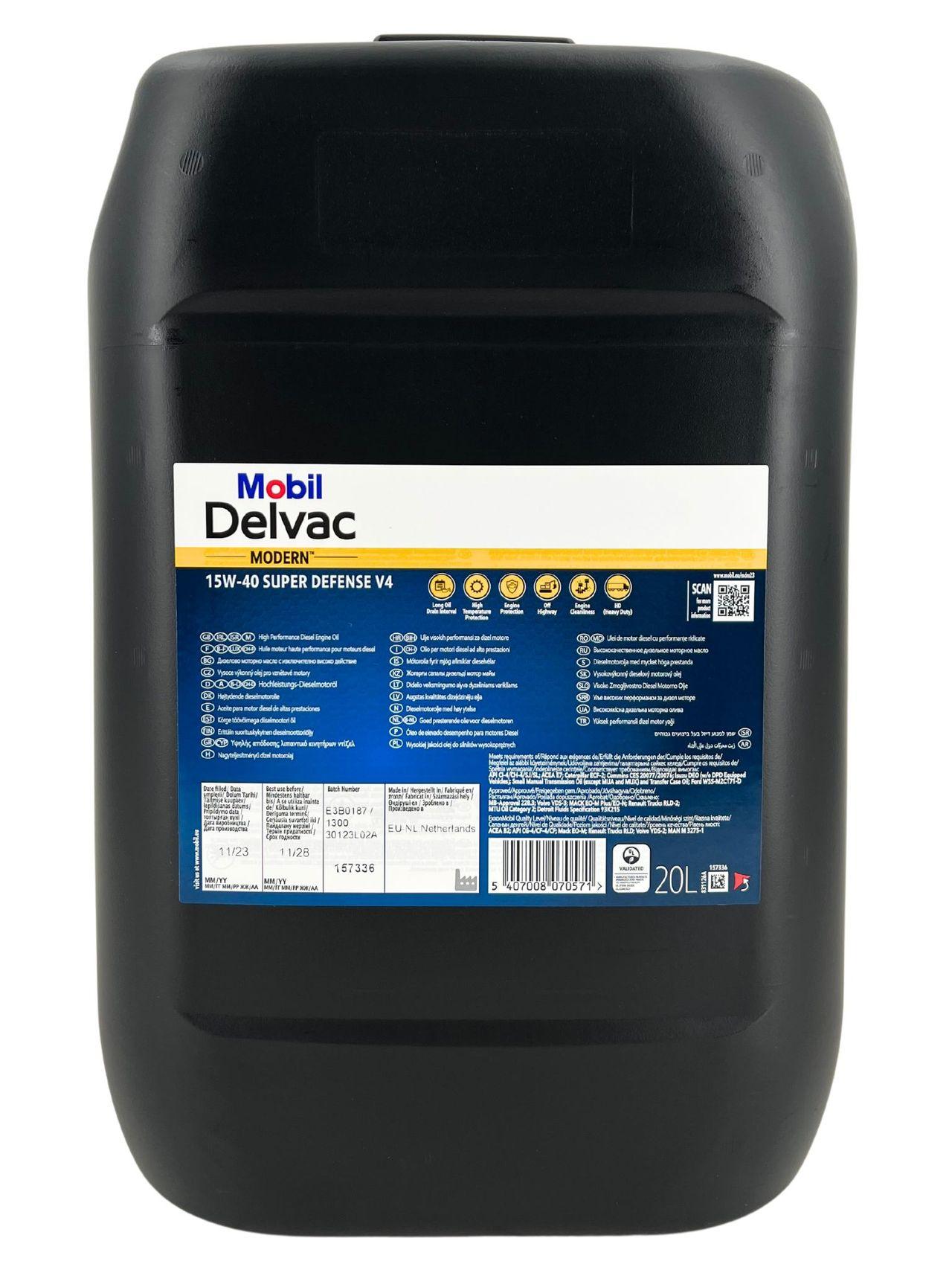 Mobil Delvac Modern MX 15W-40 Super Defense V4 20 Liter