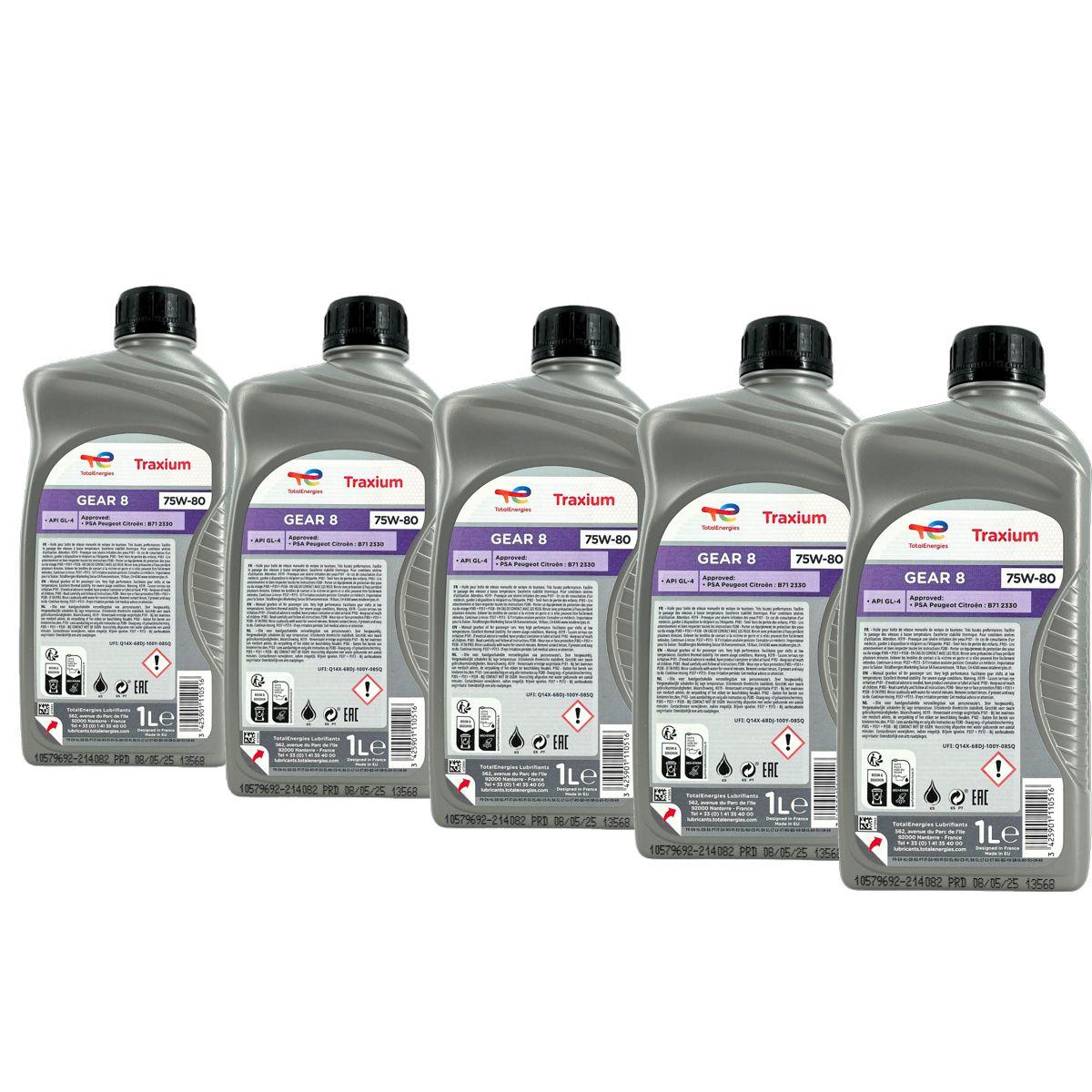 Total Traxium Gear 8 75W-80 5x1 Liter
