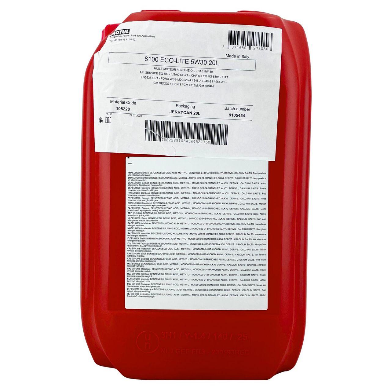 Motul 8100 Eco-lite 5W-30 20 Liter