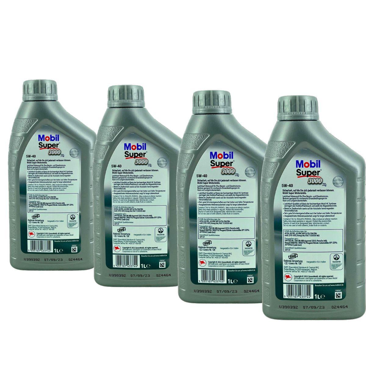 Mobil Super 3000 X1 5W-40 4x1 Liter