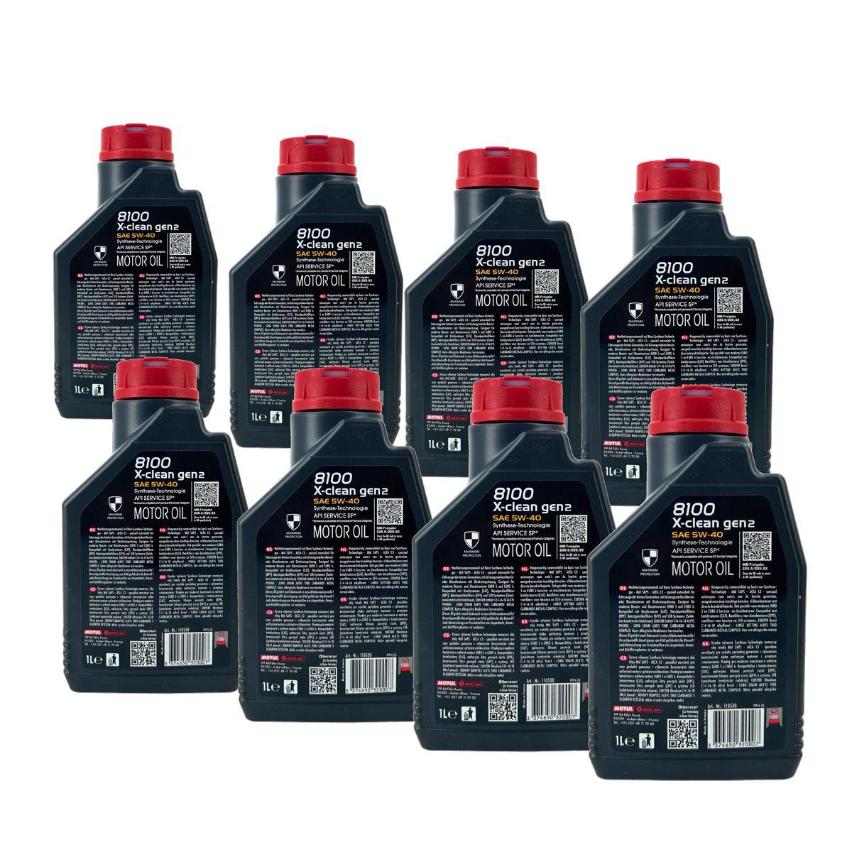 Motul 8100 X-clean GEN2 5W-40 8x1 Liter