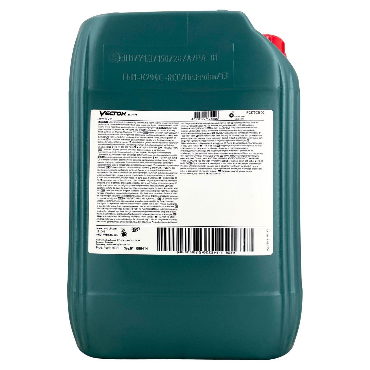 Castrol Vecton Multi 15W-40 CV1 20 Liter