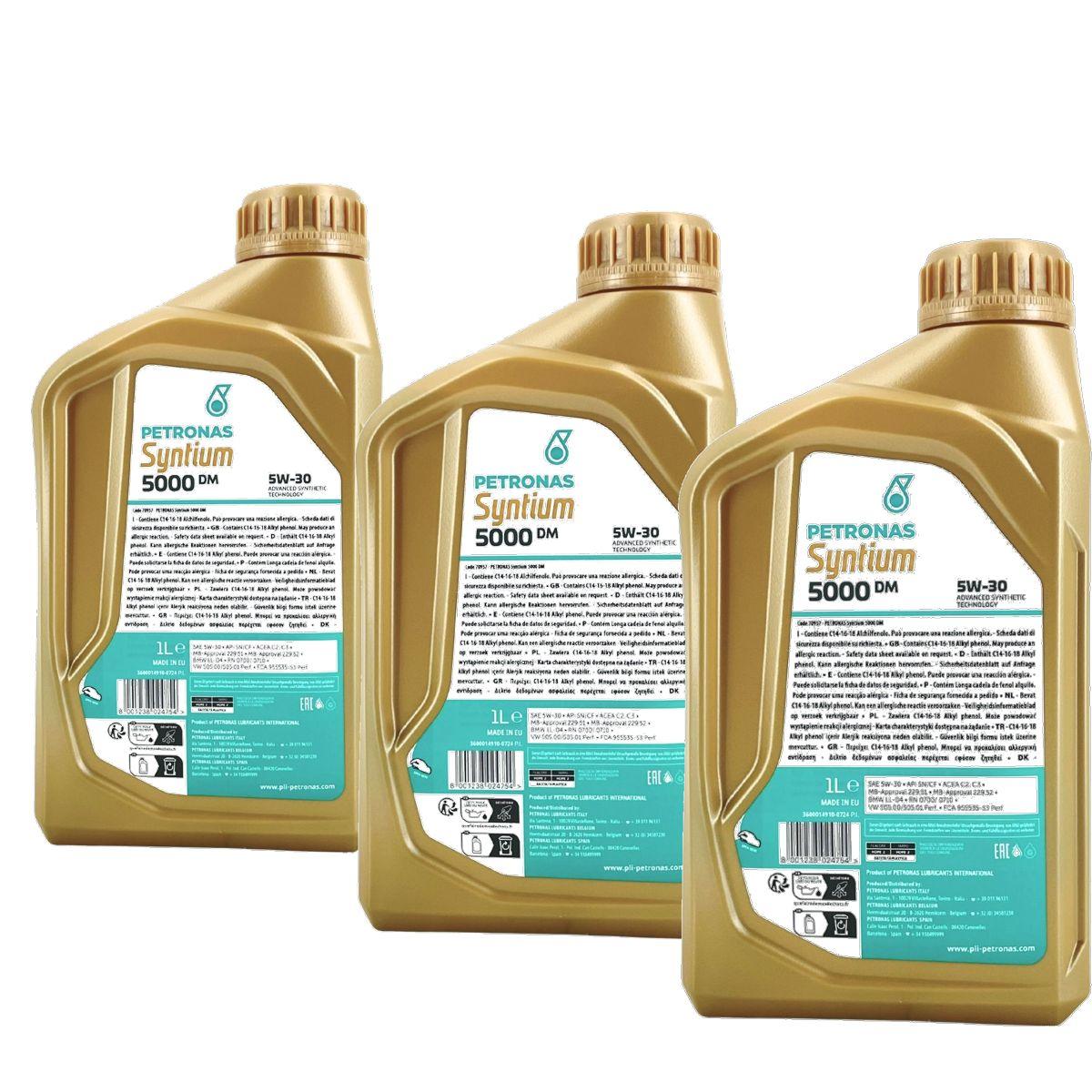 Petronas Syntium 5000 DM 5W-30 SN 3x1 Liter
