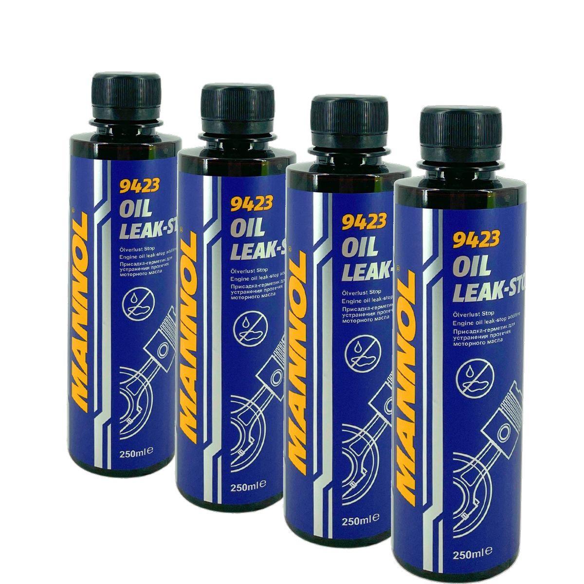 Mannol Oil Leak-Stop Motordichtmittel Ölverlust-Stop Additiv 4x250 ML