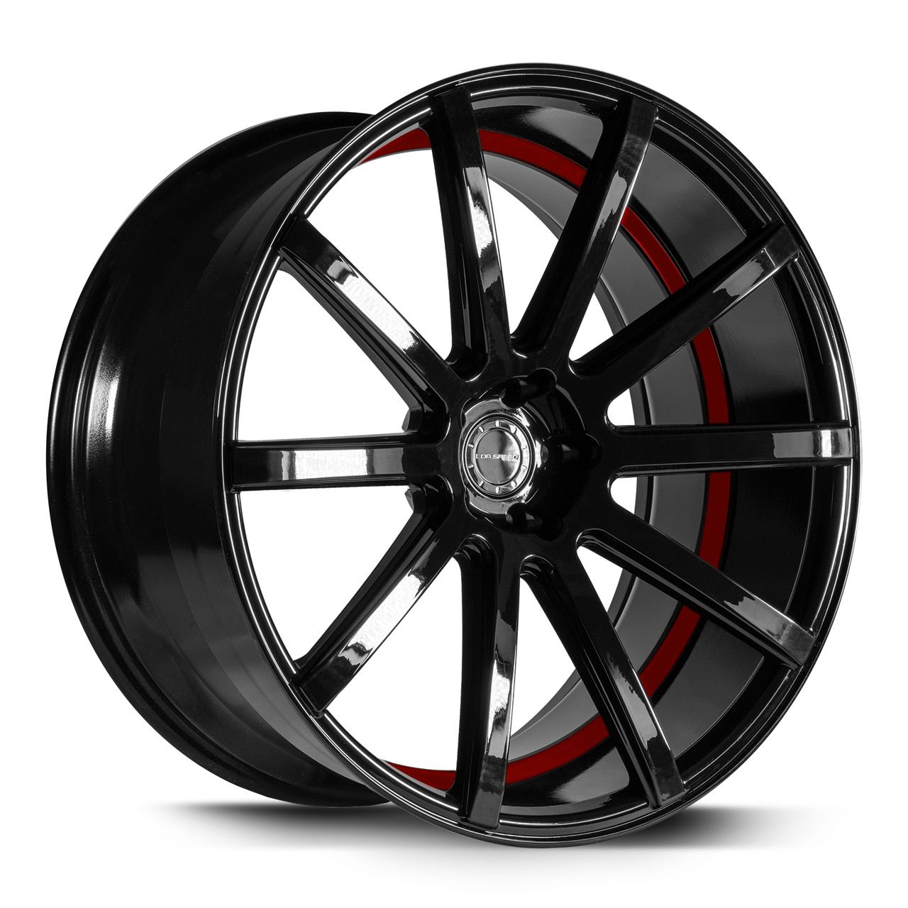 CORSPEED DEVILLE Higloss-Black/ undercut Color Trim rot 9.5Jx22 5x112 ET35