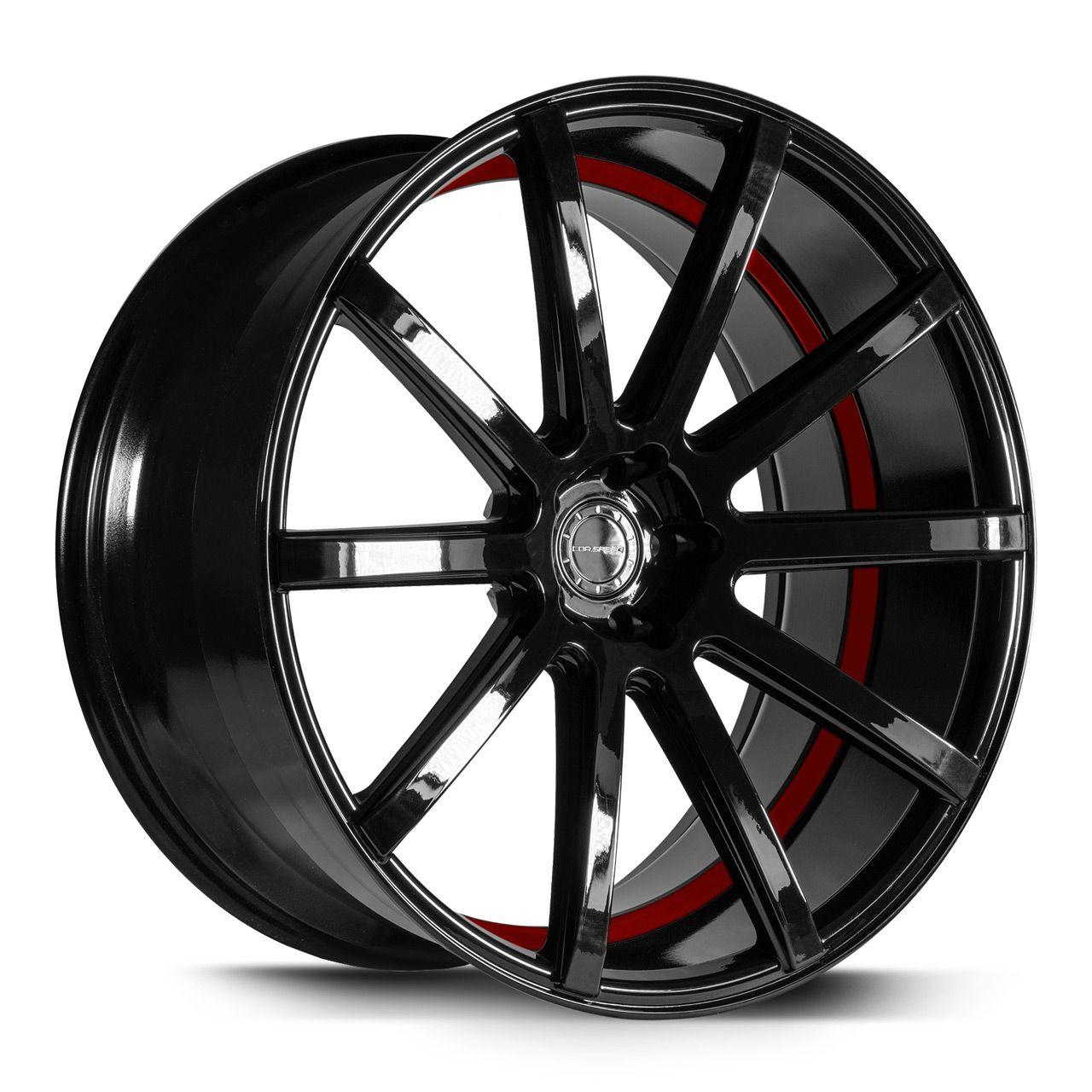 CORSPEED DEVILLE Higloss-Black/ undercut Color Trim rot 9.5Jx22 5x112 ET35