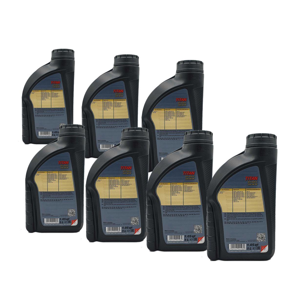 Fuchs Titan GT1 Flex 3 5W-40 7x1 Liter