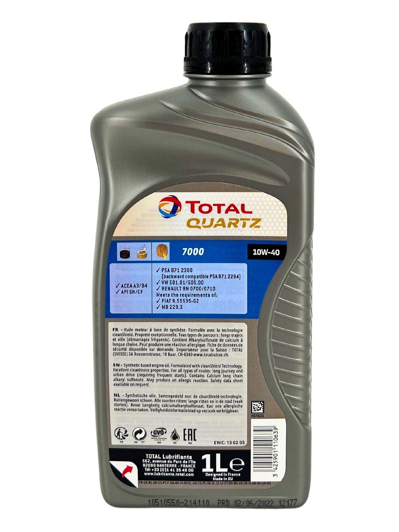Total Quartz 7000 10W-40 2x1 Liter