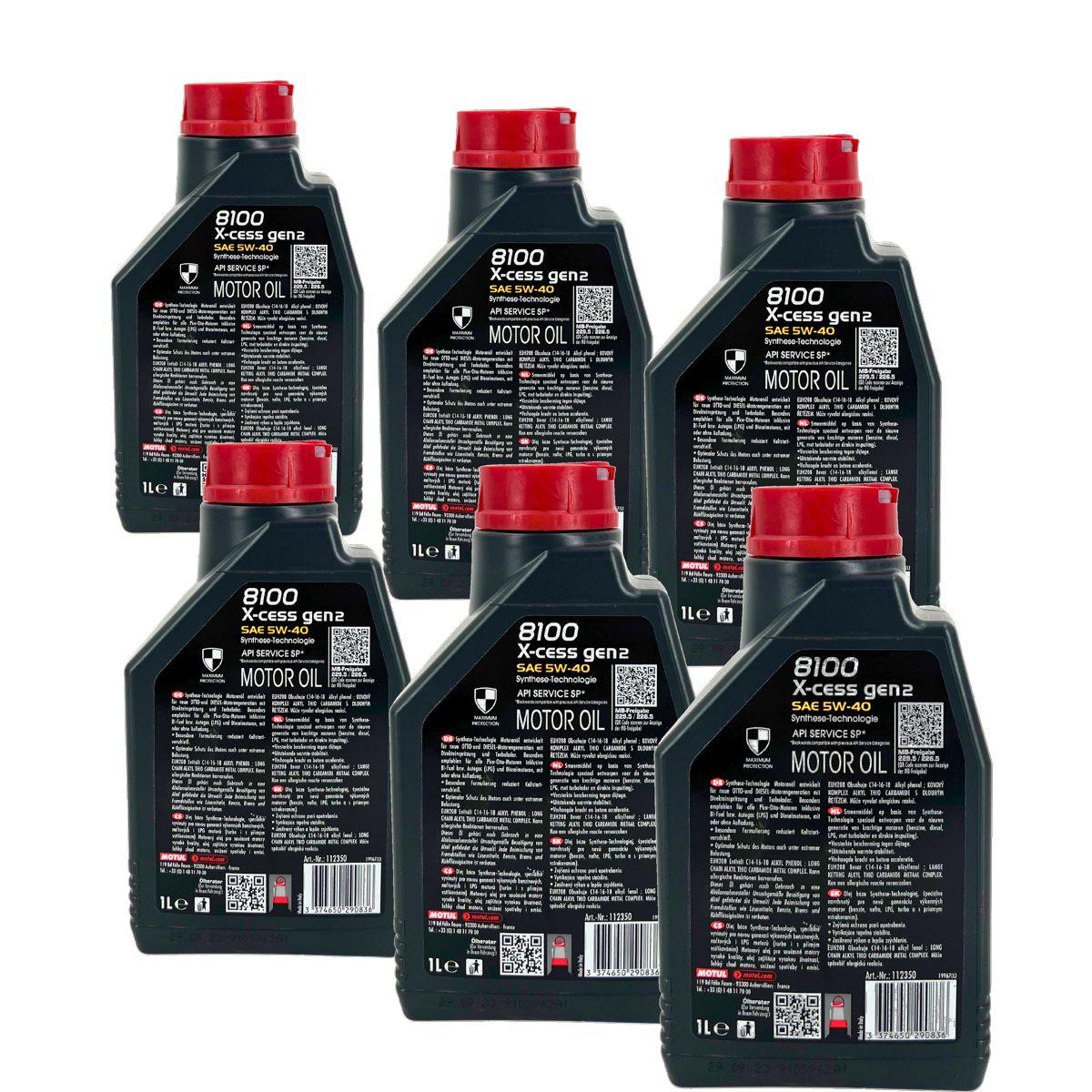 Motul 8100 X-cess GEN2 5W-40 6x1 Liter