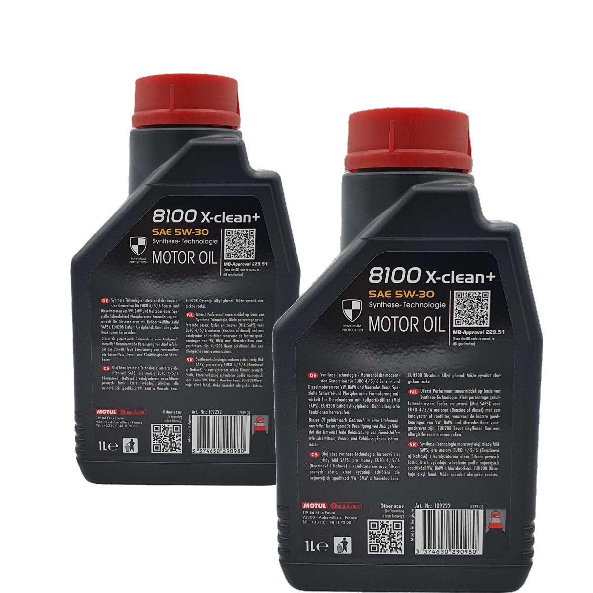 Motul 8100 X-clean+ 5W-30 2x1 Liter