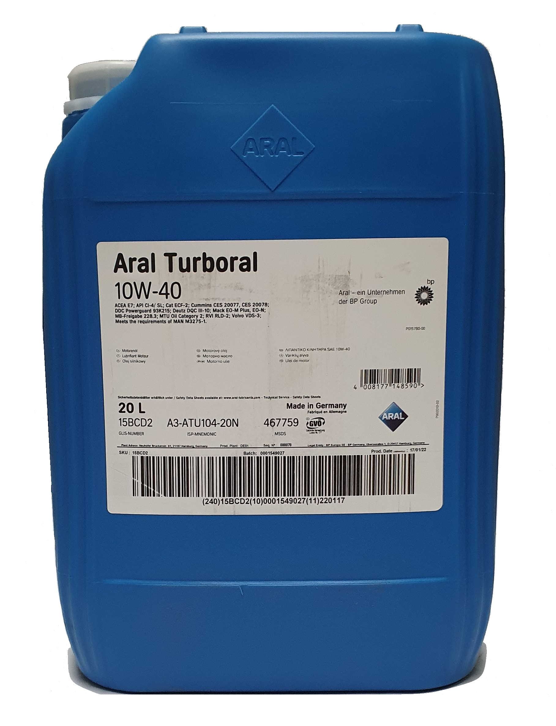 Aral Turboral 10W-40 20 Liter