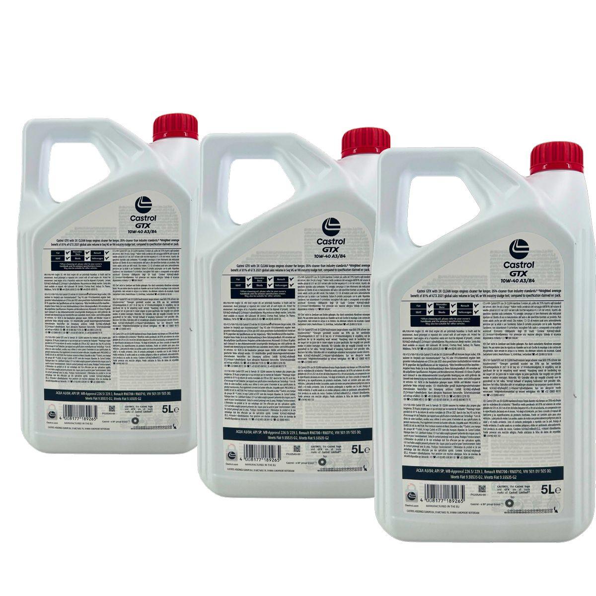 Castrol GTX 10W-40 A3/B4 3x5 Liter