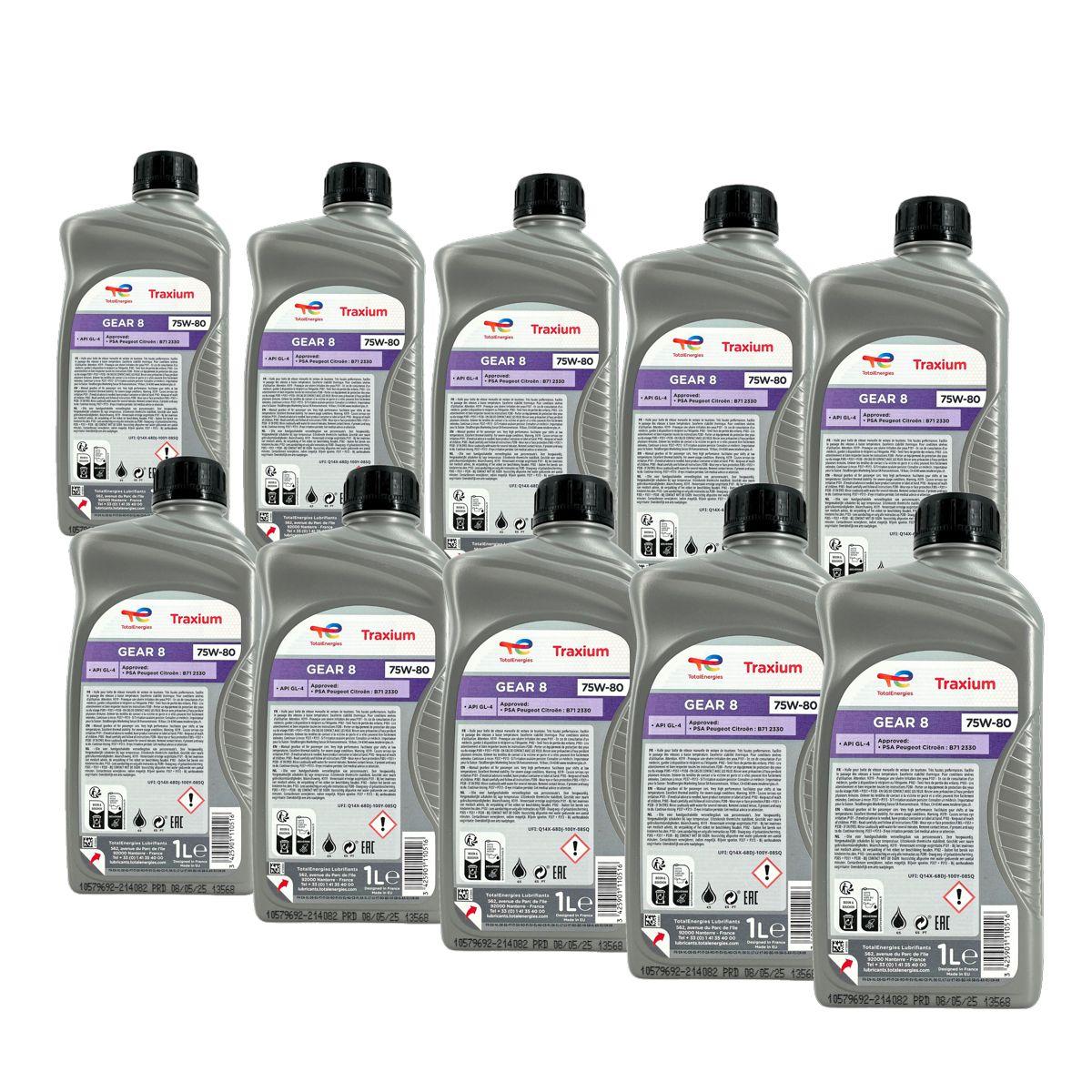 Total Traxium Gear 8 75W-80 10x1 Liter